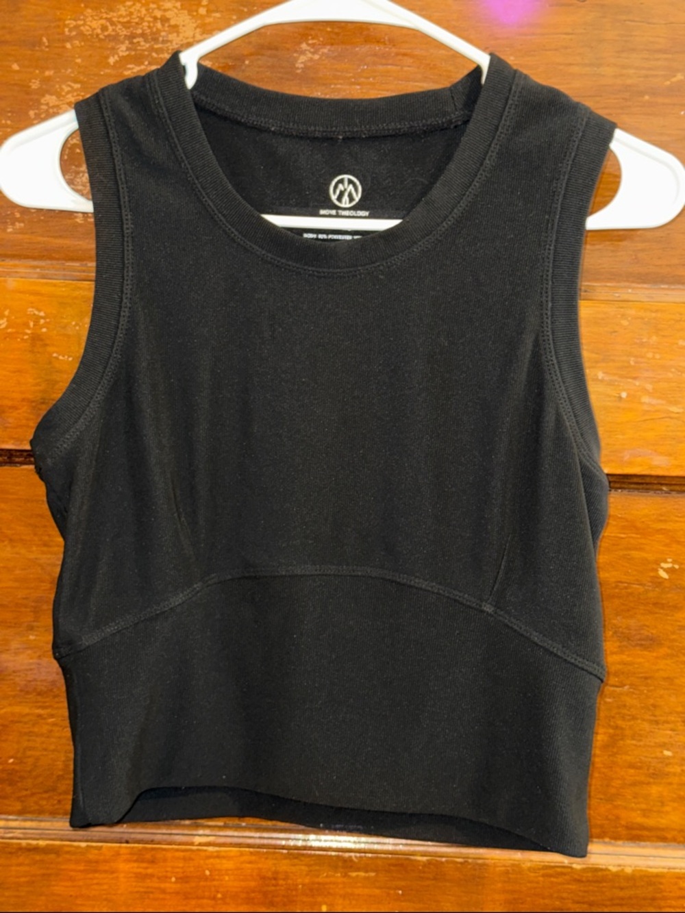 Black Sleeveless Crop Tank Top by Move Theology